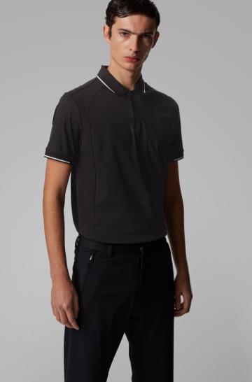 Koszulki Polo BOSS Slim Fit Czarne Męskie (Pl06535)